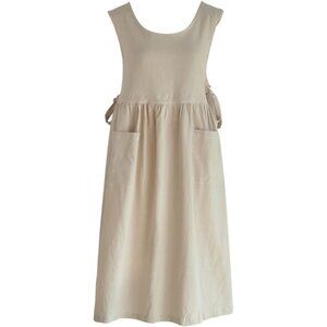 Cotton Apron Women Split Plus Size Bib with Pockets for Cooking,Gardening,Painti